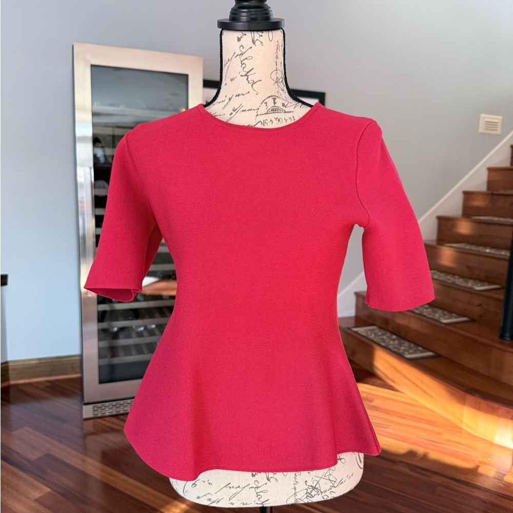 NWT Zara Red Peplum Top Sz. S